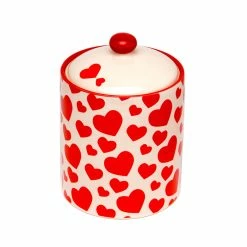 Petface Ceramic Red Hearts Storage Jar