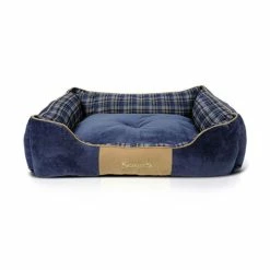Scruffs Highland Box Dog Bed Blue Medium