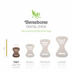 Benebone Puppy Dental Chew/Wishbone Bacon Tiny 2 Pack -Dog Food shop benebone puppy tiny 2 pack durable dental dental chew dimension 1