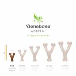Benebone Puppy Dental Chew/Wishbone Bacon Tiny 2 Pack -Dog Food shop benebone puppy tiny 2 pack durable wishbone dimension 2