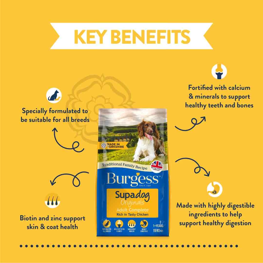 Burgess Complete Chicken Adult Dog Food, 15kg 3 Burgess Complete Chicken Adult Dog Food, 15kg - Image 3