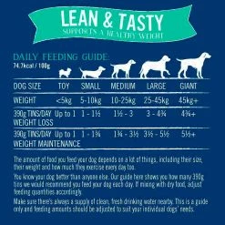 Butchers Butcher's Lean & Tasty Low Fat Dog Food Tins 18x390g -Dog Food shop butchers dog lean tasty feeding table 1