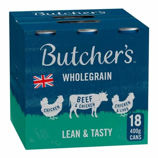 Butchers Butcher's Lean & Tasty Low Fat Dog Food Tins 18x390g -Dog Food shop butchers dog lean tasty front 1
