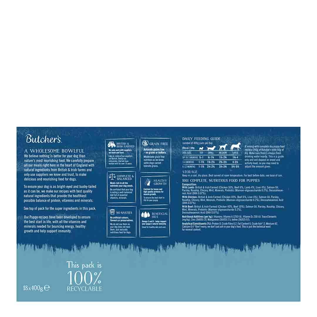 Butchers Butcher's Puppy Perfect Dog Food Tins 18 X 400g 2 Butchers Butcher's Puppy Perfect Dog Food Tins 18 X 400g - Image 2