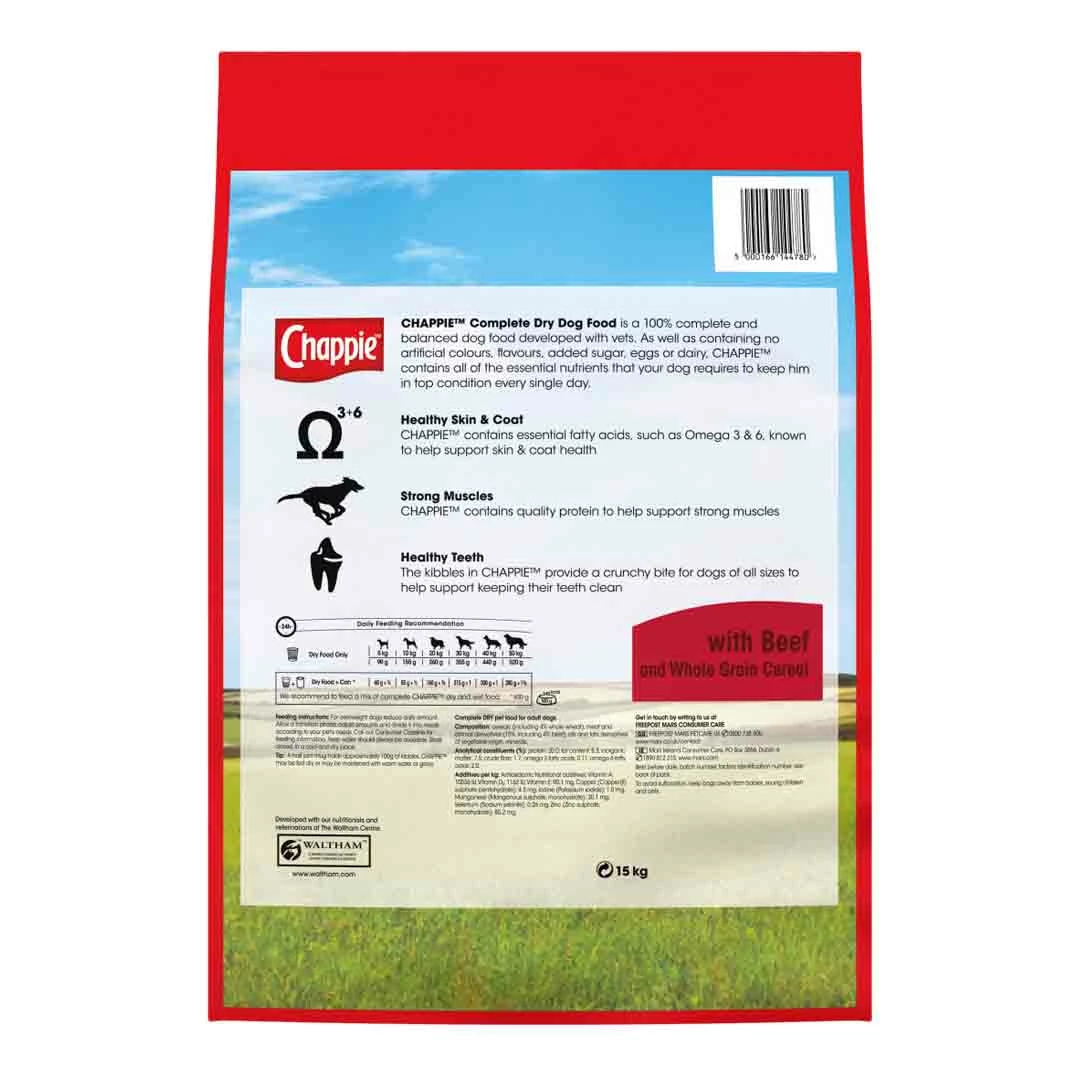 Chappie With Beef And Wholegrain Cereal 15kg 2 Chappie With Beef And Wholegrain Cereal 15kg - Image 2