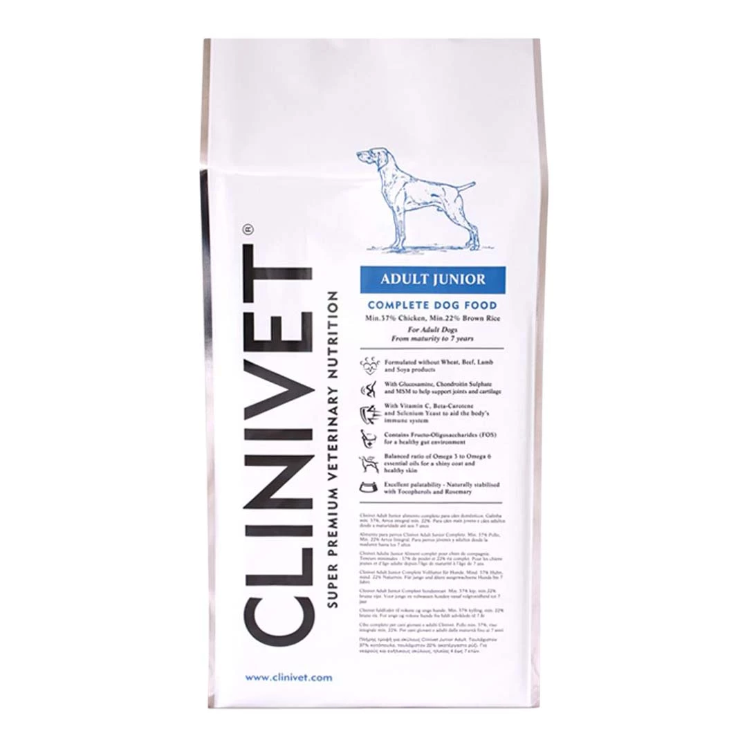 Clinivet Adult Junior Complete Dog Food, 14kg 1 Clinivet Adult Junior Complete Dog Food, 14kg