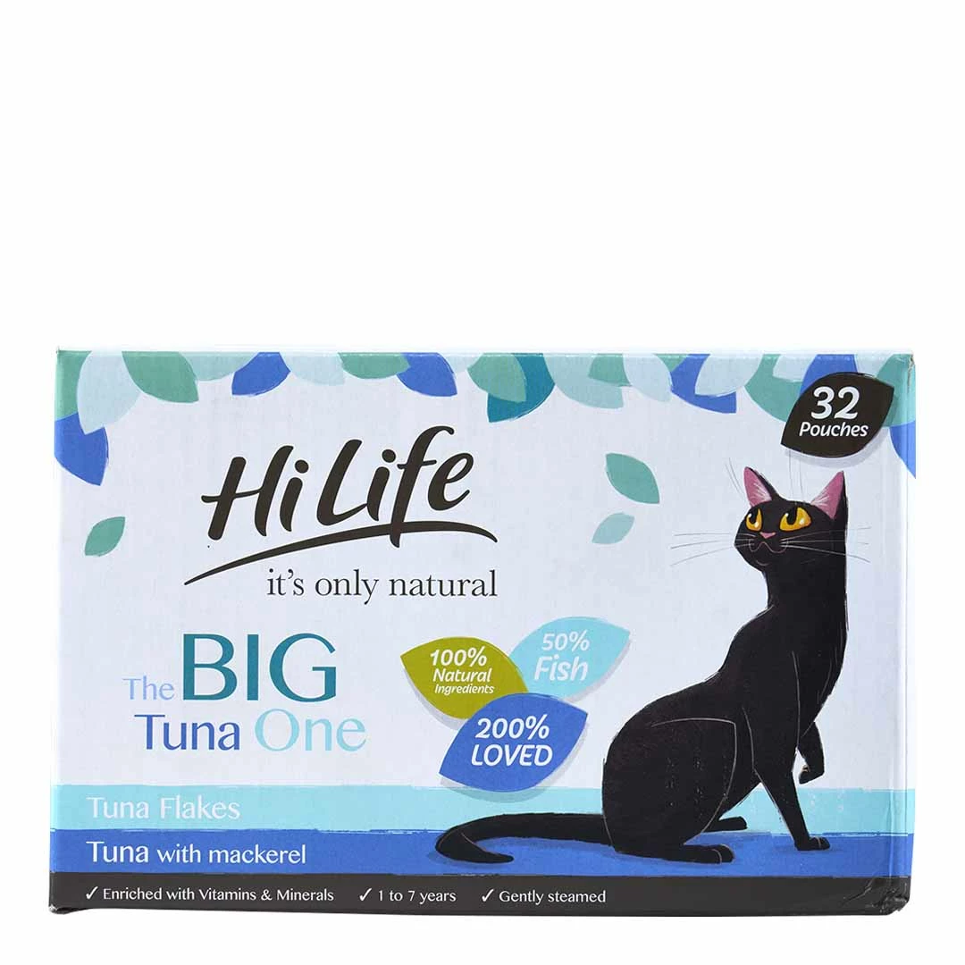 HiLife It's Only Natural Cat Pouch Multipack The Big Tuna One In Jelly 32x70g 1 HiLife It's Only Natural Cat Pouch Multipack The Big Tuna One In Jelly 32x70g