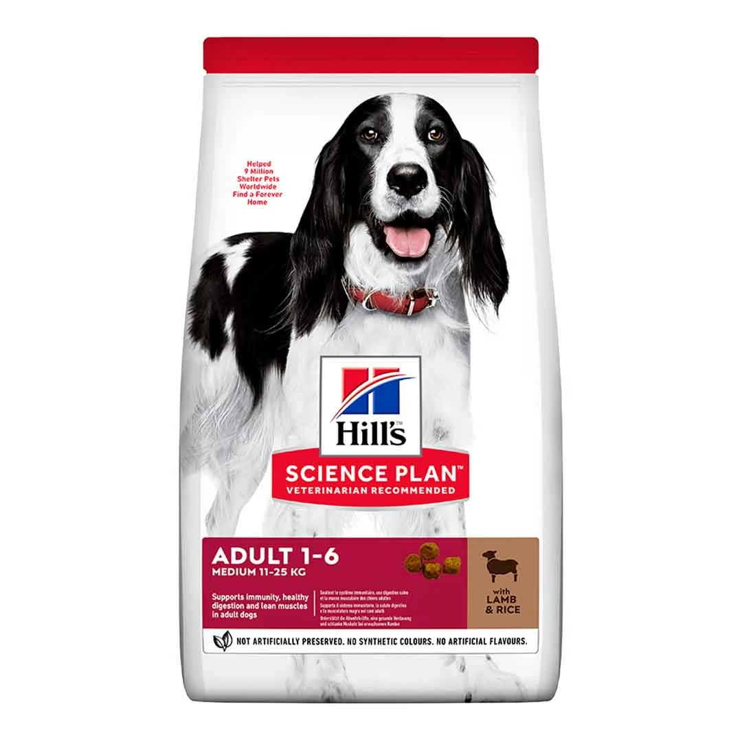 Hills Science Plan Hill's Science Plan Adult Medium Dry Dog Food Lamb & Rice Flavour 14kg 1 Hills Science Plan Hill's Science Plan Adult Medium Dry Dog Food Lamb & Rice Flavour 14kg