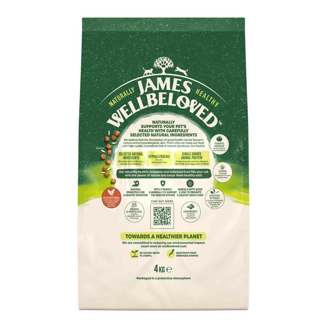 James Wellbeloved Adult Chicken & Rice Cat Food 4kg 2 James Wellbeloved Adult Chicken & Rice Cat Food 4kg - Image 2