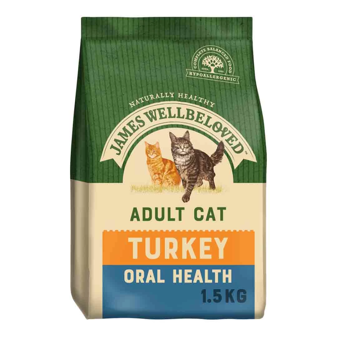James Wellbeloved Adult Dry Cat Food, Oral Health, Turkey 1.5kg 1 James Wellbeloved Adult Dry Cat Food, Oral Health, Turkey 1.5kg