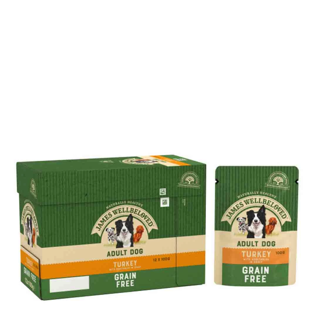 James Wellbeloved Turkey Adult Grain Free 12x100g 1 James Wellbeloved Turkey Adult Grain Free 12x100g