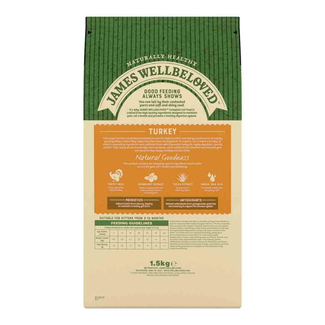 James Wellbeloved Kitten Dry Food, Turkey & Rice, 1.5kg 2 James Wellbeloved Kitten Dry Food, Turkey & Rice, 1.5kg - Image 2
