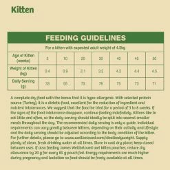James Wellbeloved Kitten Dry Food, Turkey & Rice, 1.5kg 13 James Wellbeloved Kitten Dry Food, Turkey & Rice, 1.5kg -Dog Food shop james wellbeloved kitten turkey feeding table