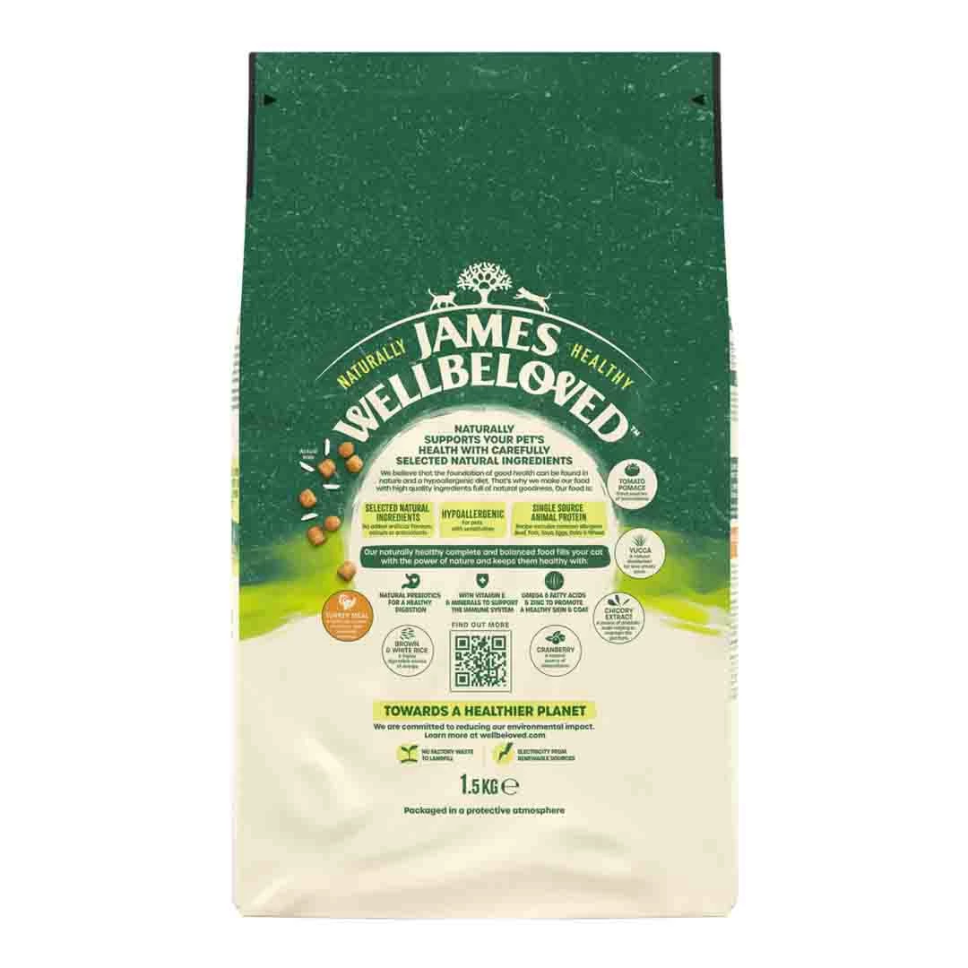 James Wellbeloved Dry Cat Food For Seniors, Turkey & Rice, 1.5kg 2 James Wellbeloved Dry Cat Food For Seniors, Turkey & Rice, 1.5kg - Image 2