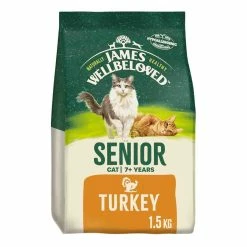 James Wellbeloved Dry Cat Food For Seniors, Turkey & Rice, 1.5kg