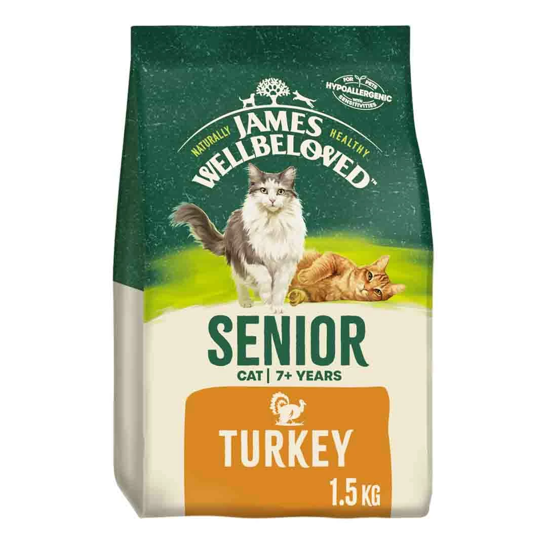 James Wellbeloved Dry Cat Food For Seniors, Turkey & Rice, 1.5kg 1 James Wellbeloved Dry Cat Food For Seniors, Turkey & Rice, 1.5kg