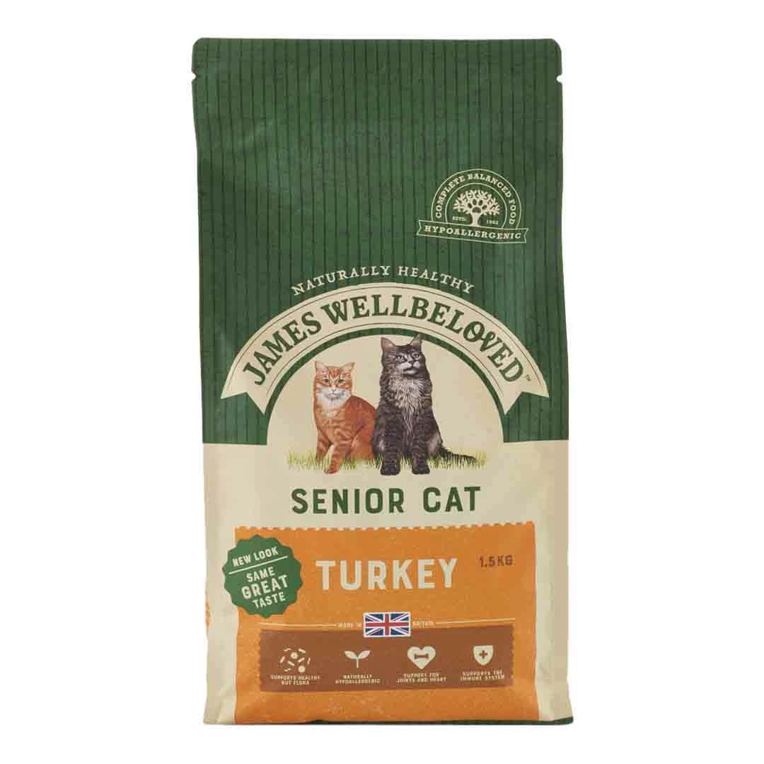 James Wellbeloved Dry Cat Food For Seniors, Turkey & Rice, 1.5kg 3 James Wellbeloved Dry Cat Food For Seniors, Turkey & Rice, 1.5kg - Image 3