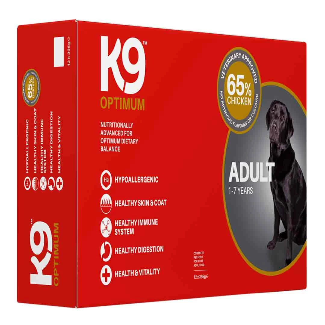 K9 Optimum K9 Adult Chicken Tray 12x395g 1 K9 Optimum K9 Adult Chicken Tray 12x395g
