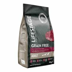 Lifestage Adult, Grain Free Venison With Salmon, Sweet Potato & Mulberry, 10Kg -Dog Food shop lifestage dog venison salmon potato mulberry back 10kg
