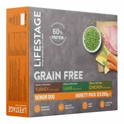 Lifestage Grain Free Senior Variety Pack Dog Food 12x395g