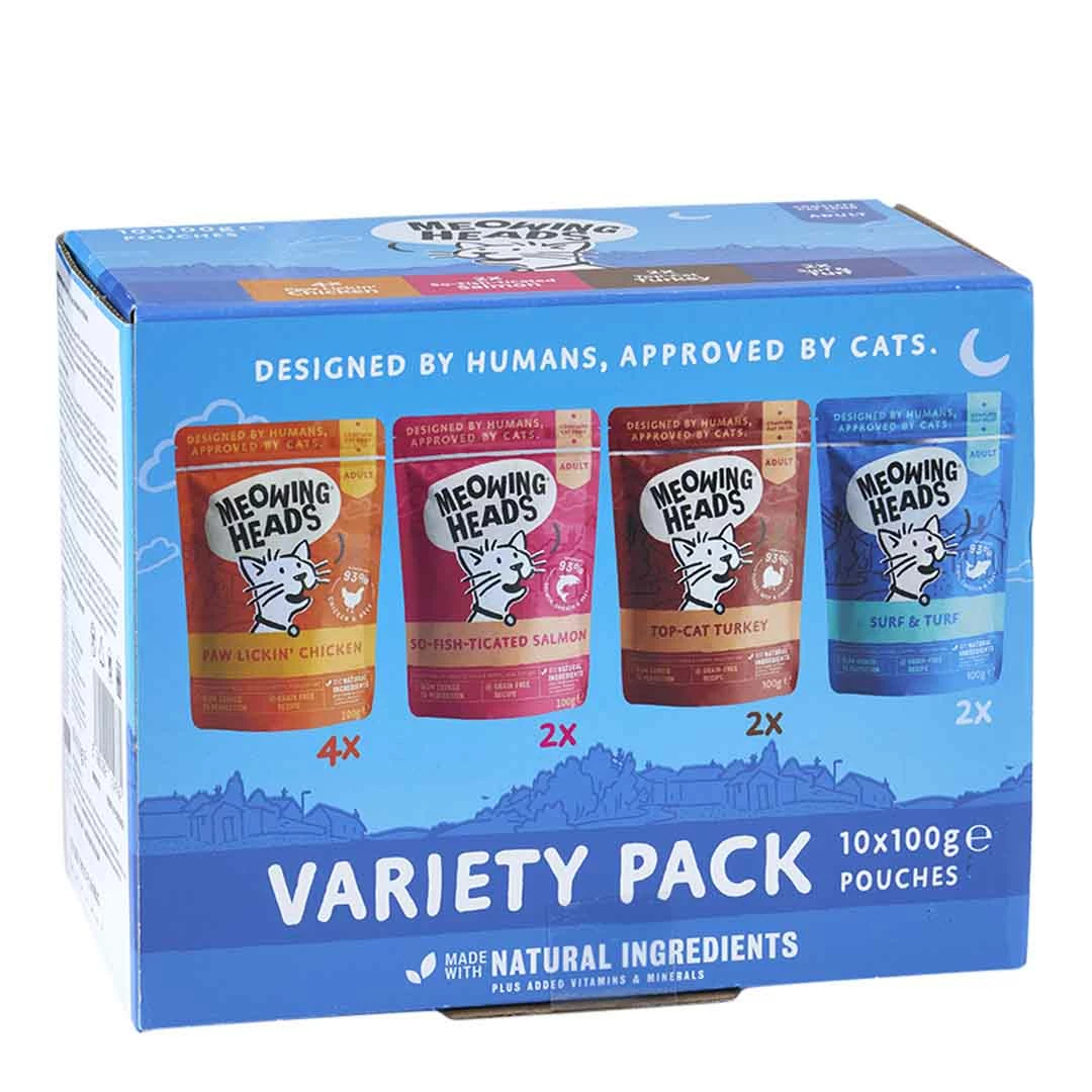 Meowing Heads Adult Variety Wet 10x100g 2 Meowing Heads Adult Variety Wet 10x100g - Image 2