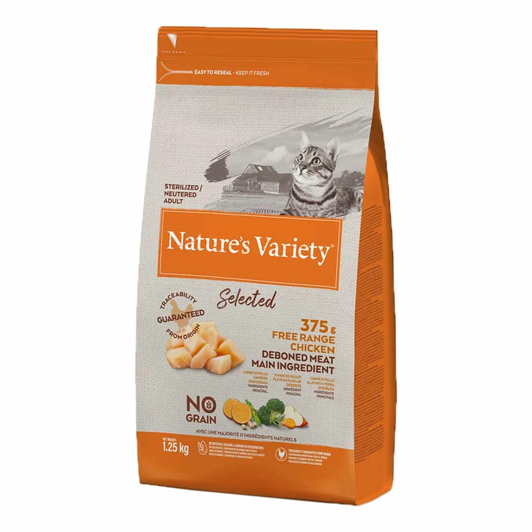 Natures Variety Nature's Variety Selected Dry Adult Sterilised Cat Free Range Chicken 1.25kg 1 Natures Variety Nature's Variety Selected Dry Adult Sterilised Cat Free Range Chicken 1.25kg