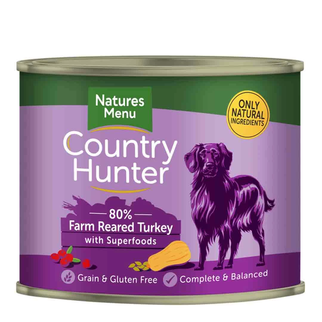 Natures Menu Country Hunter Cans Farm Reared Turkey Dog Food 6x600g 1 Natures Menu Country Hunter Cans Farm Reared Turkey Dog Food 6x600g