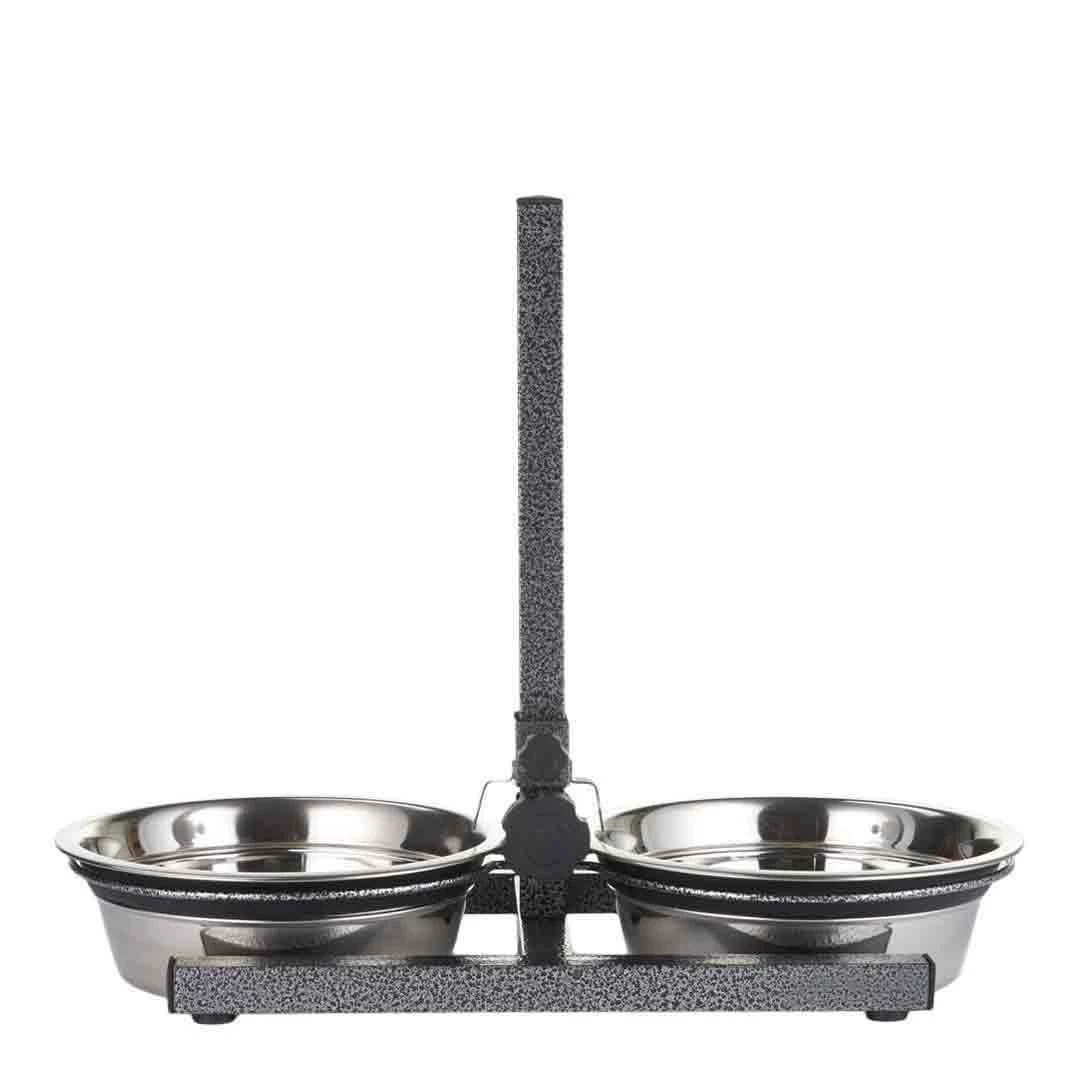 Petface Stainless Steel Silent Double Diner Medium Food Bowl 1 Petface Stainless Steel Silent Double Diner Medium Food Bowl
