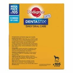 Pedigree Dentastix Daily Adult Large Dog Dental Treats 105 Sticks 12 Pedigree Dentastix Daily Adult Large Dog Dental Treats 105 Sticks -Dog Food shop pedigree dentastix daily oral care sticks ingredients nutrients nutrition