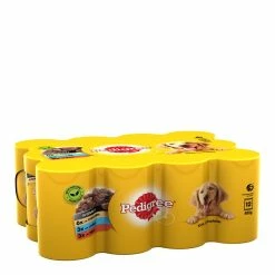 Dog Food shop -Dog Food shop pedigree dog tins mixed meat selection in gravy side