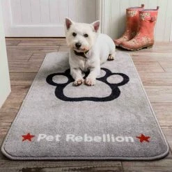Pet Rebellion Stop Muddy Paws Grey Dog Mat, XL