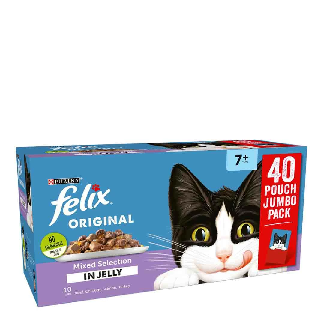 Felix Senior Beef Senior Cat Food 40x100g 1 Felix Senior Beef Senior Cat Food 40x100g