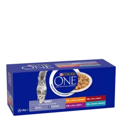 Purina One Adult Cat Food, Mini Fillets Gravy Variety Pack, 40X85G