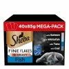Sheba Fine Flakes Wet Cat Food Pouches Fish Selection In Gravy 40x85g