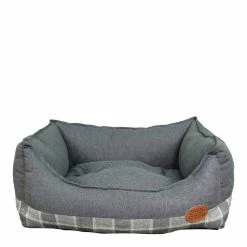 Snug & Cosy Square Checker Grey Dog Bed, X-Large