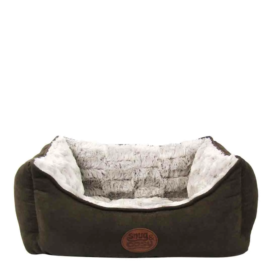 Snug & Cosy Novara Brown Rectangular Dog Bed, 25 Inch 1 Snug & Cosy Novara Brown Rectangular Dog Bed, 25 Inch