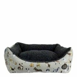 Snug & Cosy Dog Print, Dog Bed, Large