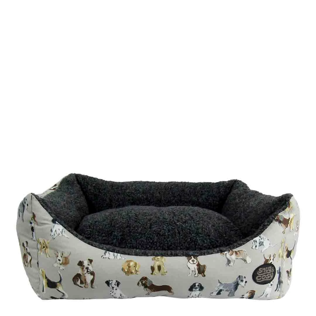 Snug & Cosy Dog Print, Dog Bed, Large 1 Snug & Cosy Dog Print, Dog Bed, Large