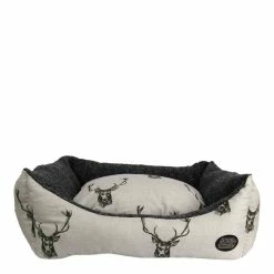Snug & Cosy Stag Print Dog Bed, Large