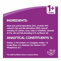 Whiskas Pouch Adult Fish Jelly 40x100g -Dog Food shop whiskas cat fish selection in jelly ingredients nutrients nutrition
