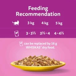 Whiskas Poultry Feasts In Jelly 1+ Adult Wet Cat Food Pouches, 40 X 85g -Dog Food shop whiskas cat poultry feasts in jelly feeding table 4