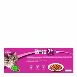 Whiskas 7+ Poultry Selection In Jelly, 40x100g -Dog Food shop whiskas cat poultry selection gevogeue selectie jelly in gelei chicken duck poultry turkey back
