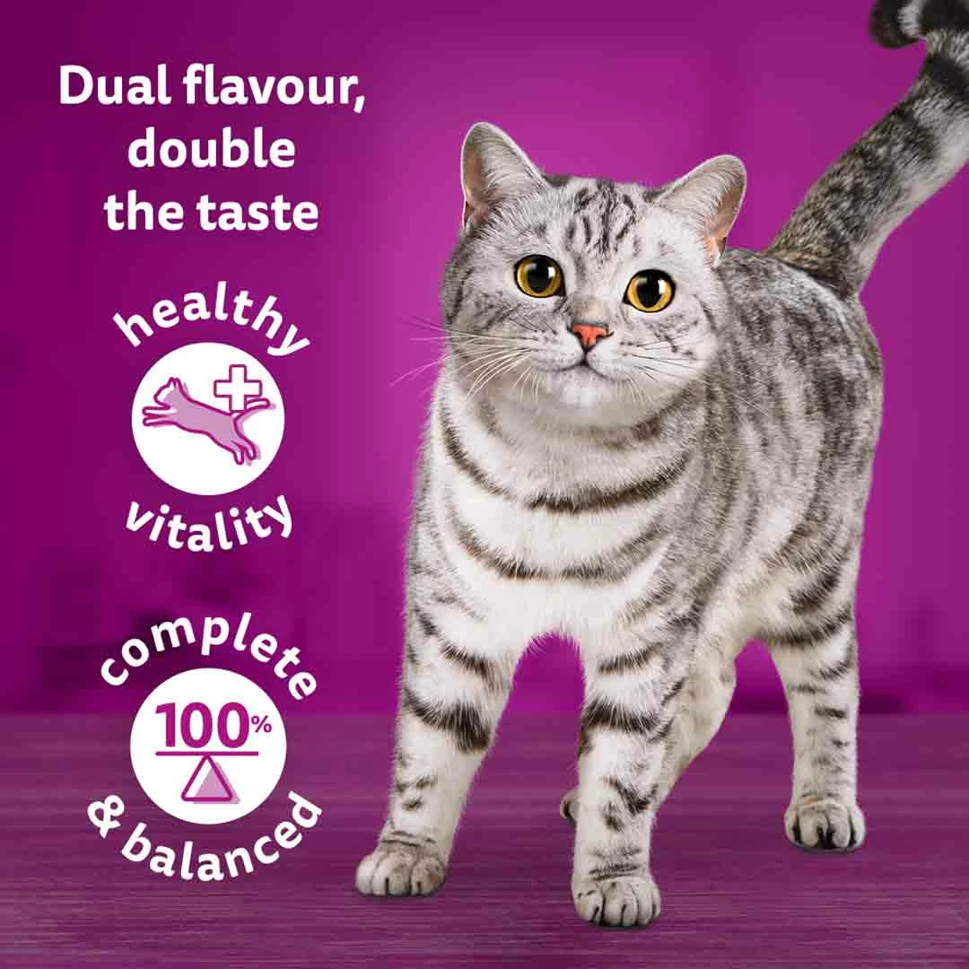 Whiskas Duo Surf & Turf In Jelly 1+ Adult Wet Cat Food Pouches, 40 X 85g 3 Whiskas Duo Surf & Turf In Jelly 1+ Adult Wet Cat Food Pouches, 40 X 85g - Image 3