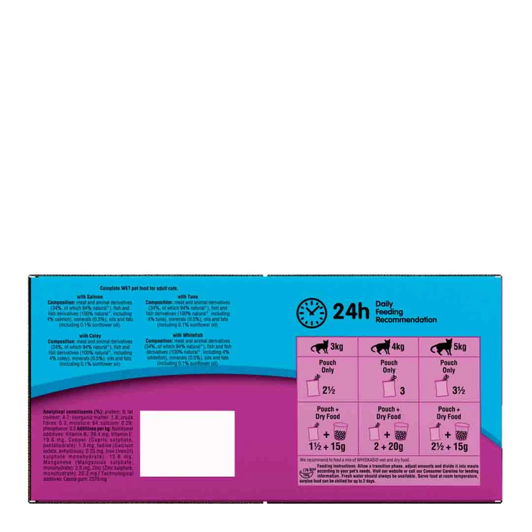 Whiskas 1+ Cat Pouches Fish Selection In Jelly 80 X 100g 2 Whiskas 1+ Cat Pouches Fish Selection In Jelly 80 X 100g - Image 2